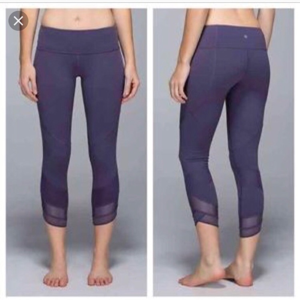 Lululemon Emerge Renewed Crops, Size 8, Nightfall